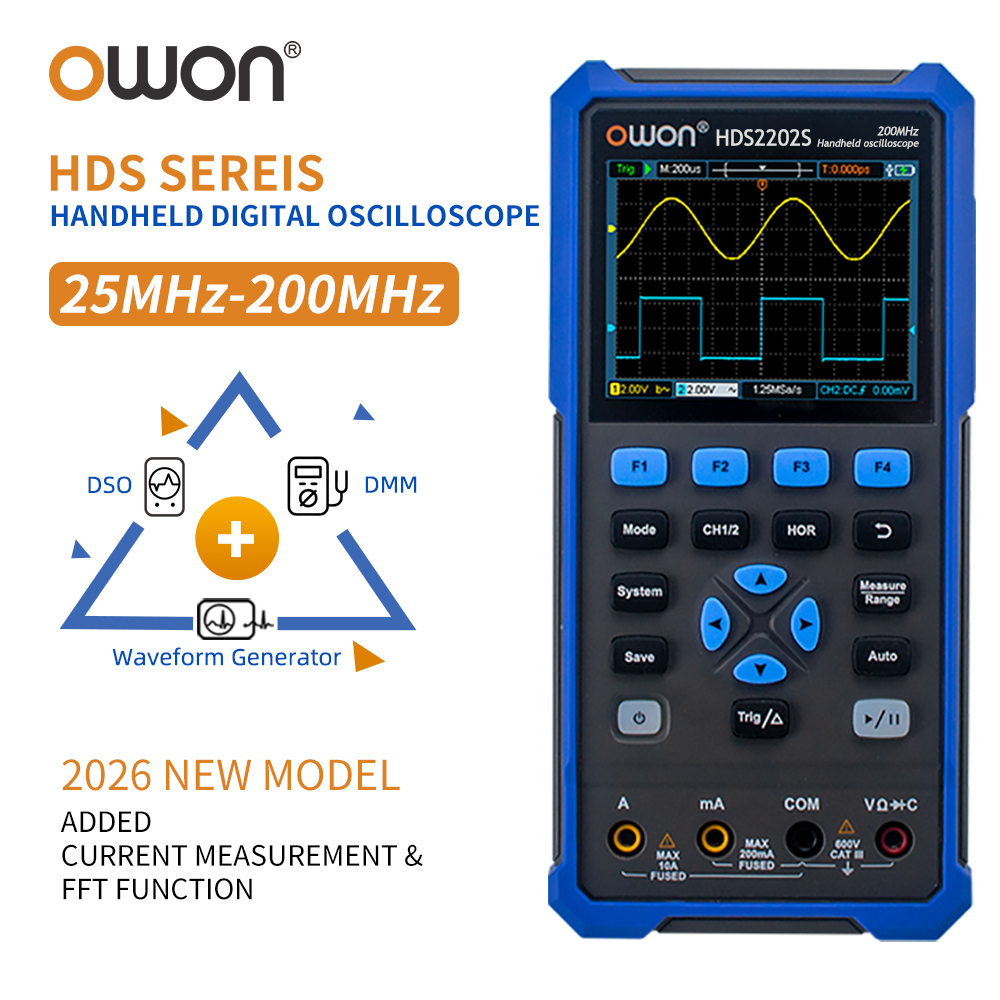 Digital Storage Oscilloscope 100Mhz - OWON HDS200 Serisi El Tipi Dijital