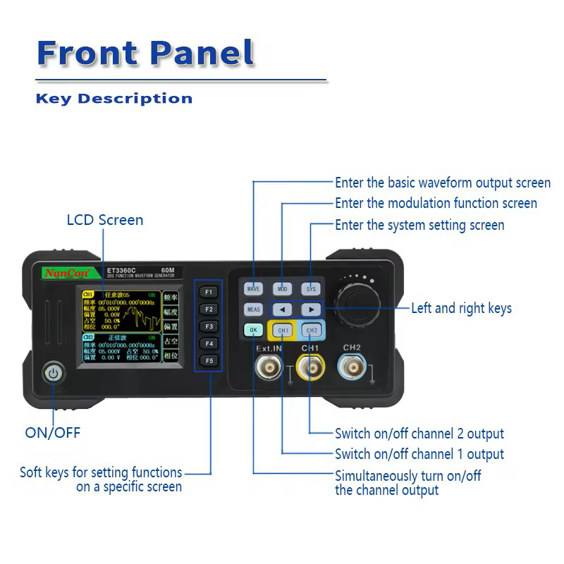 ET3320C ET3340C ET3360C İki Ka - Function Arbitrary Waveform Generator incelemesi ve fiyatı