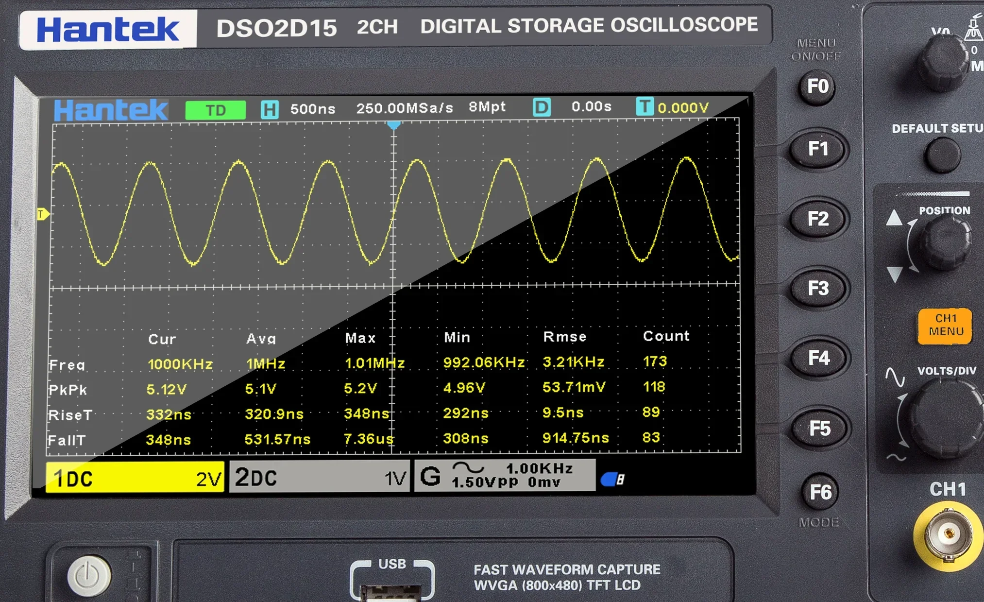 Hassasiyet Hantek Sinyal Üreti - Digital Storage Oscilloscope 100Mhz incelemesi ve fiyatı